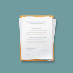 a paper documents in stack on folder vector image
