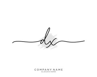 Dx initial handwriting logo design Royalty Free Vector Image