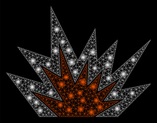 glossy mesh network explosion boom with flash vector image