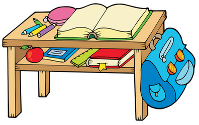 School Table with Supplies Vector Image