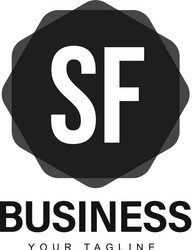 sf initial a logo design with abstract style vector image