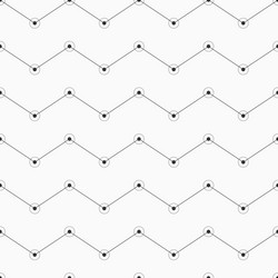 geometric background of zigzag lines with dots vector image