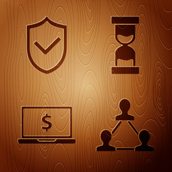 set project team base shield with check mark vector image
