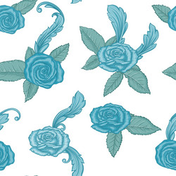 seamless pattern with roses vector image