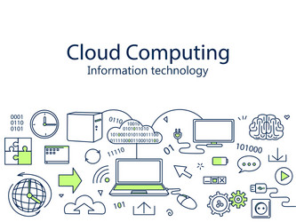 cloud computing banner vector