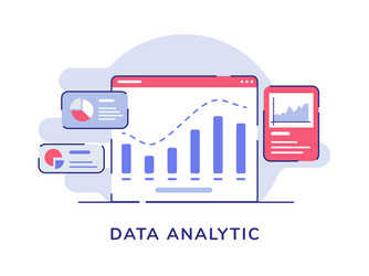 data analytic concept bar chart on display vector image