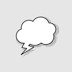 speech bubble in the form of a cloud vector image