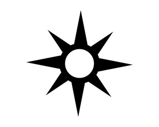 abstract black star with sharp points emanating vector image