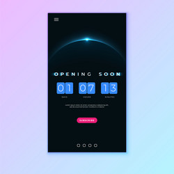 coming soon flip countdown clock counter timer vector image