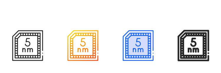 microprocessor iconthin linear gradient blue vector image
