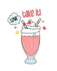 Milkshake Art - Fun Lettering vector image