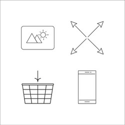 web simple linear icon setsimple outline icons vector image