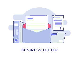 Business letter concept open mail file folder vector