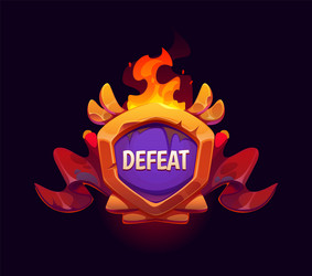 defeat game frame icon ui asset videogame screen vector image
