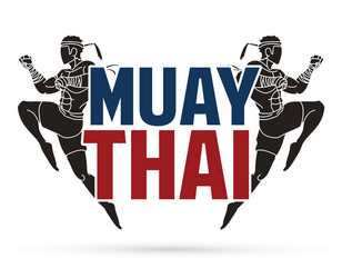 Muay thai action boxing jumping to attack vector