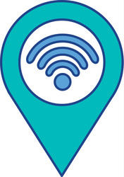 pointer map with wifi internet signal connection vector image