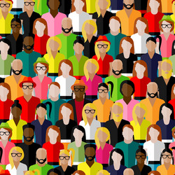 seamless pattern with a large group of men vector image