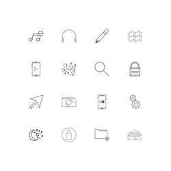 user interface simple linear icons set outlined vector image