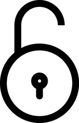 unlock line icon password security simple thin vector image