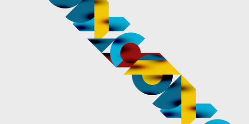 abstract geometric shapes overlap creating vector image