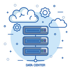 data center cloud connection hosting server vector