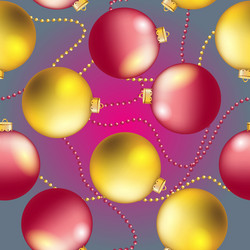 New year pattern with christmas ball sparkles vector