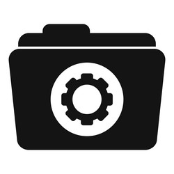folder gear icon simple web ui vector image