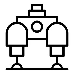 Robot charge icon outline cute bot vector