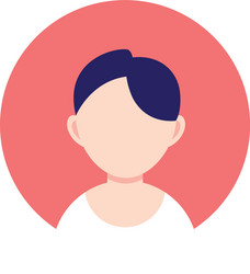 young guy avatar person flat design icon vector