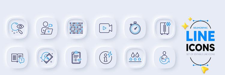 cashback timer and share line icons for web app vector image