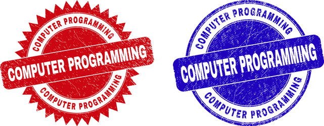 computer programming round and rosette watermarks vector image