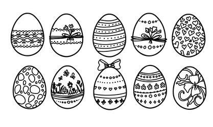 Doodle easter eggs pattern Royalty Free Vector Image
