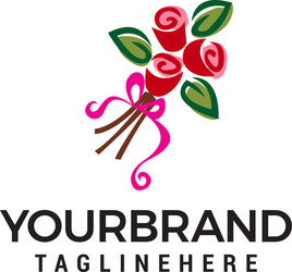 Gift flower logo design concept template vector