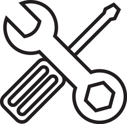 Wrench and screwdriver flat icon template black vector