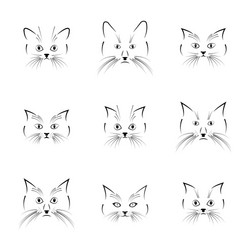 black cat face vector