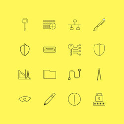 Internet technologies linear icon set simple vector