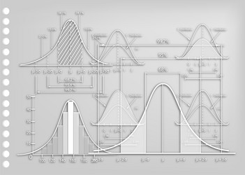 paper art of standard deviation diagrams with samp vector image