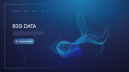 blue web design with abstract colorful data stream vector image