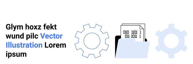 data management with gears and binary code vector image