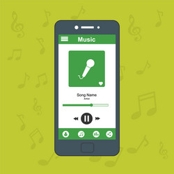 media player application app template with flat vector image