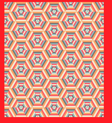 retro geometric hexagon pattern vector image