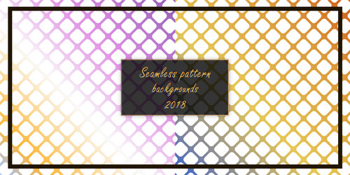 set of seamless patterns repeating geometric vector image