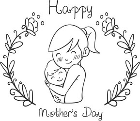 Mother's Day Floral Sketch Vector Image