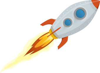 Cartoon Rocket Ship Blast Off