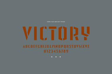 Military Stencil Font - Industrial & Strong Vector Image
