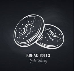 Baked bread and pastry chalkboard sketch Vector Image