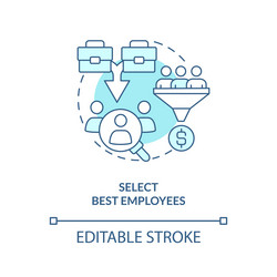 select best employees turquoise concept icon vector