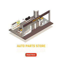 Auto parts store isometric vector