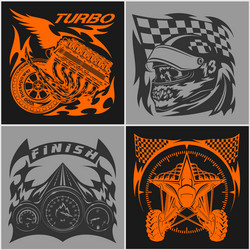 auto racing emblems - sport car logo Vector Image