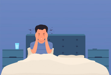 Sick adult with headache Royalty Free Vector Image
